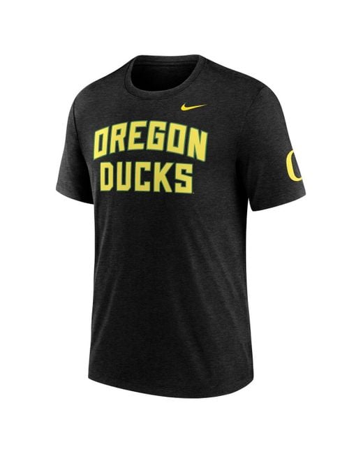 Nike Black Oregon Ducks Campus Collegiate Block Tri-blend T-shirt for men