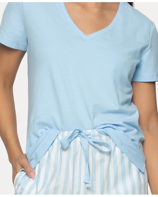 Felina Blue Mirielle 2 Pc. Short Sleeve Pajama Set
