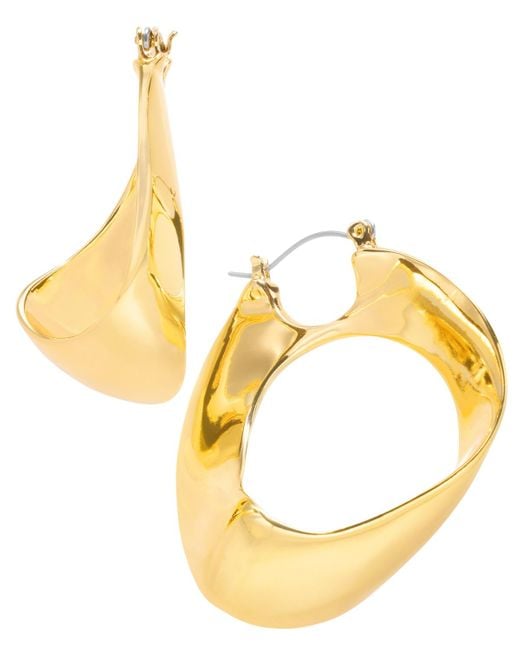 INC International Concepts Metallic Tone Twisted Hoop Earrings