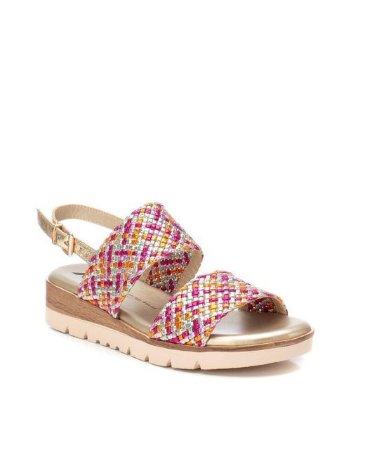 Xti Pink Double Strap Flat Sandals By