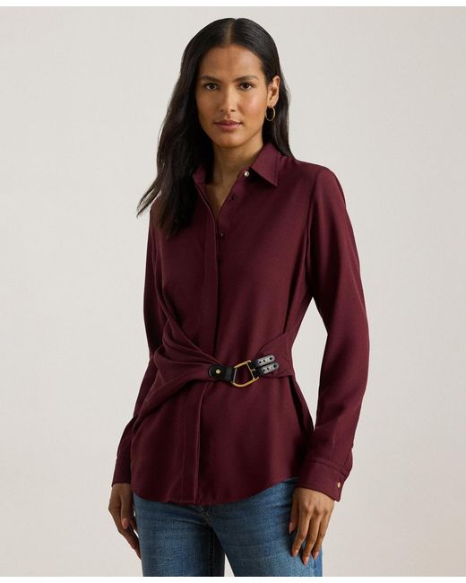 Ralph Lauren Red Buckle Trim Top