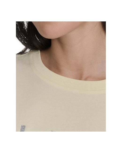 Calvin Klein Natural Performance Glitter Logo High-low Cropped Tee