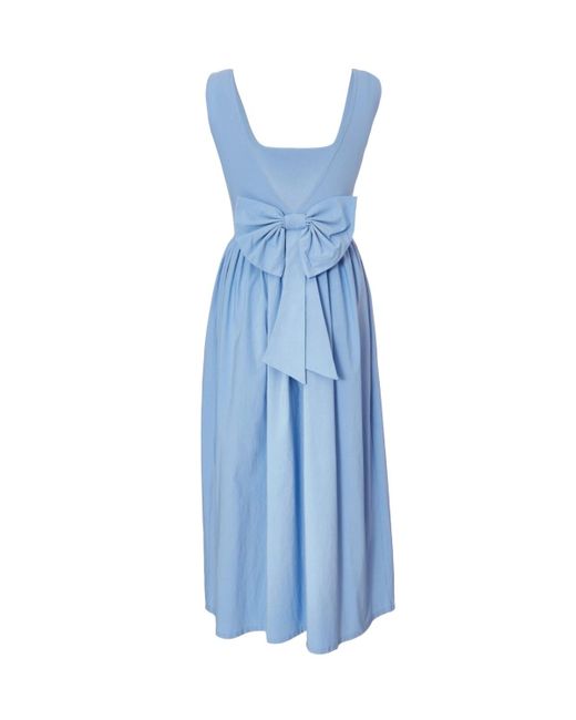 Quiz Blue Bengaline Square Neck Drop Waist Midi Dress
