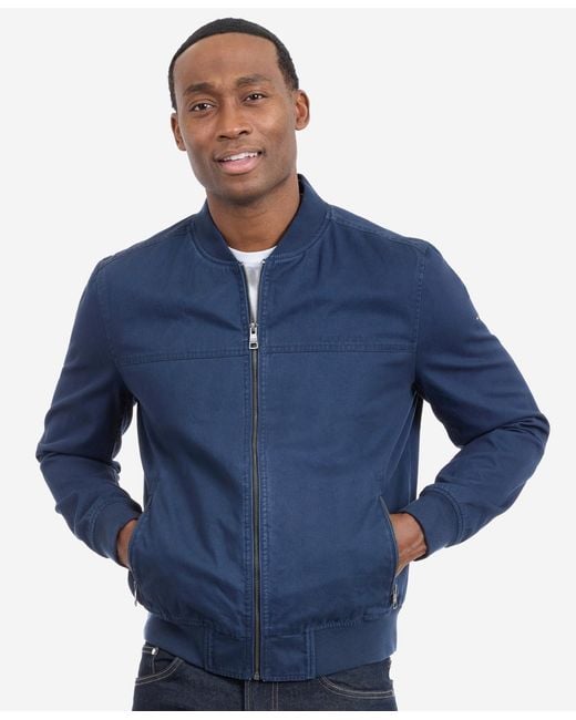 Tommy Hilfiger Blue Collared Bomber Jacket for men