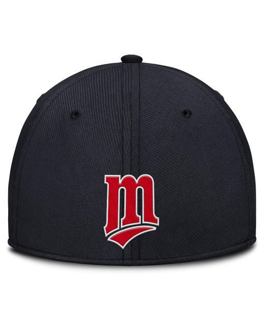 Nike Navy/red Minnesota Twins Rise Swoosh Performance Flex Hat for men