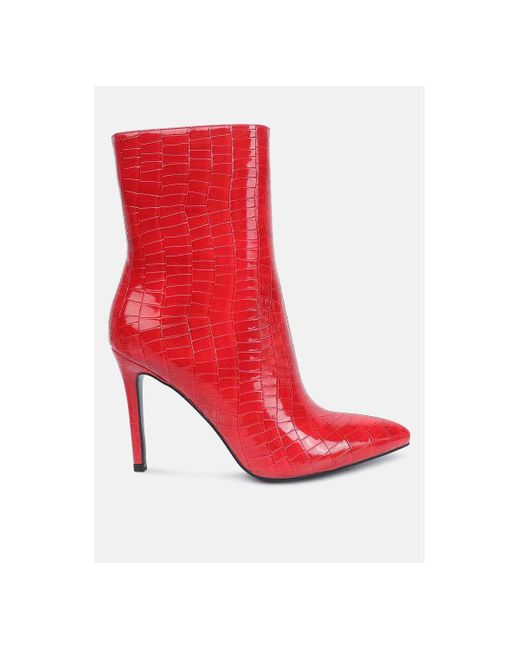 LONDON RAG Red Momoa High Heel Ankle Boots