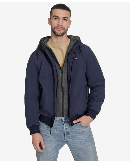 Champion Blue Softshell Bomber Jacket for men