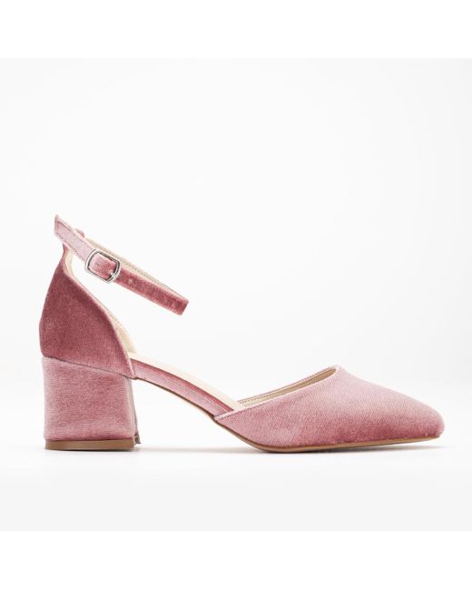 Forever & Always Shoes Pink Marcelle Low Block Heel Pumps