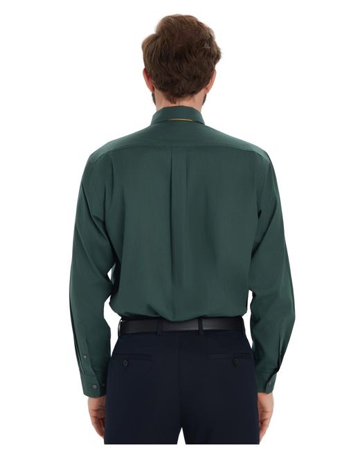 Club Room Blue Pinpoint Button Front Solid Dress Shirt for men