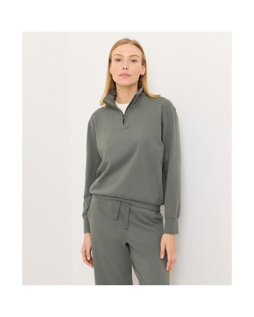Pact Gray Cloud Knit Quarter Zip Made