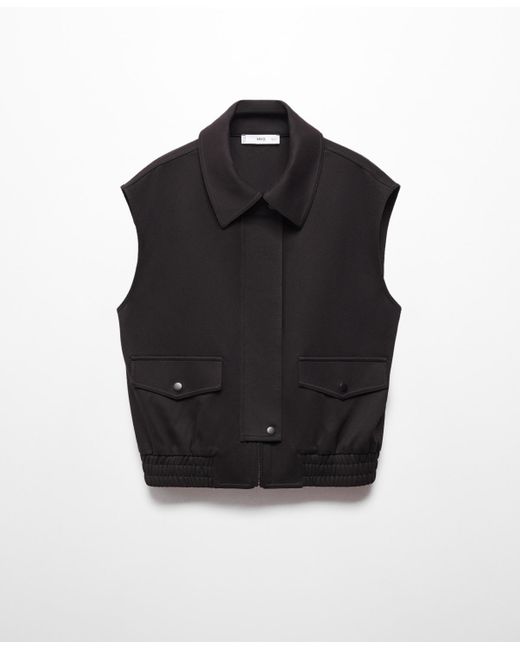 Mango Black Zippered Vest