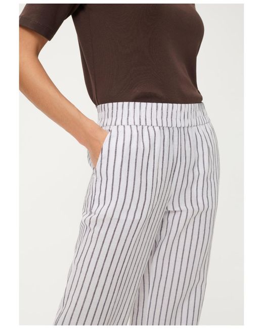 Olsen White Stripe Pull-on Pant