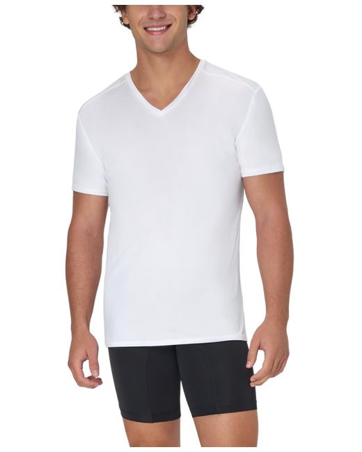 Hanes White 3pk. Ultimate Moves X-temp Performance V-neck T-shirts for men