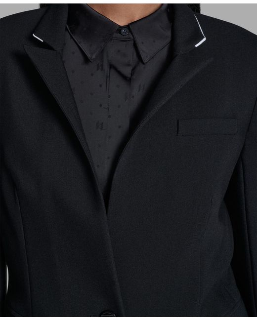 Karl Lagerfeld Black Karl Lagerfeld Reverse Lapel One Button Blazer