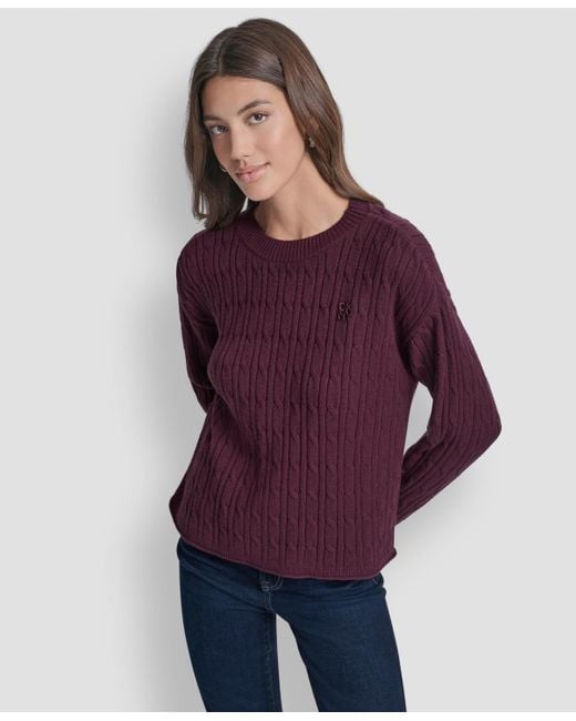 DKNY Purple Crewneck Sweater