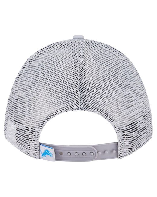 KTZ White Detroit Lions Active Minimalist M-crown A-frame 9forty Adjustable Hat for men
