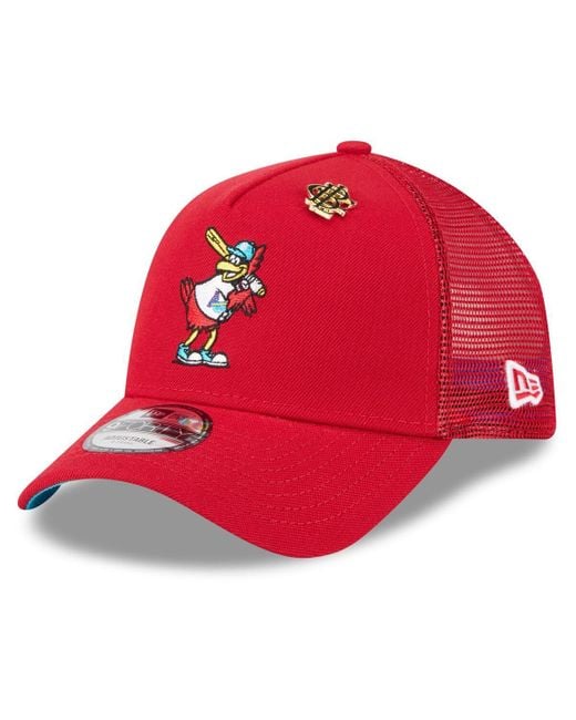 KTZ Red St. Louis Cardinals 2025 Big League Chew A-frame 9forty Adjustable Trucker Hat for men