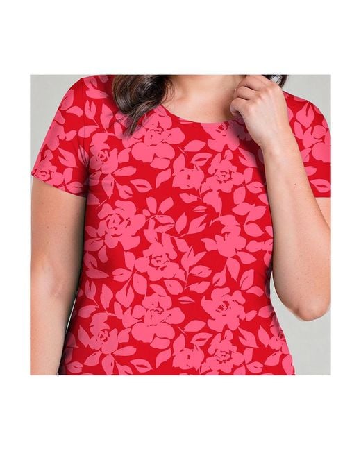 Calypsa Red Plus Size Adele Swim Top