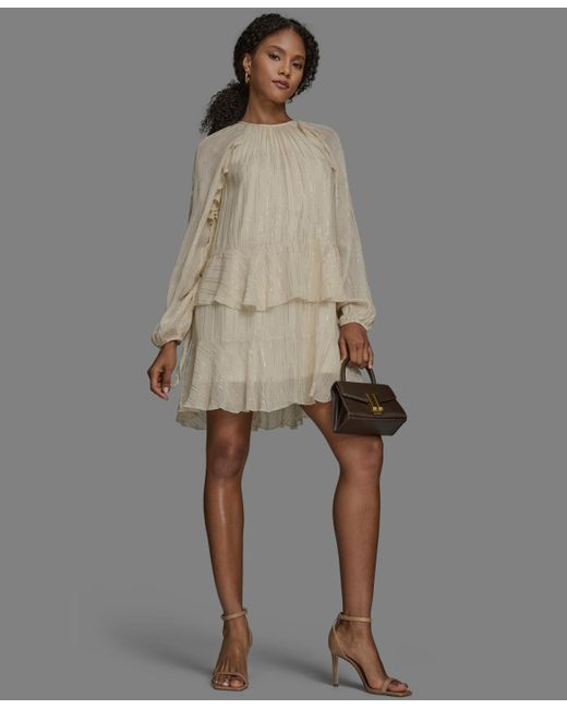 BCBGMAXAZRIA Women's Natural Long Sleeve Shift Dress BCBGMAXAZRIA Women's Natural Long Sleeve Shift Dress