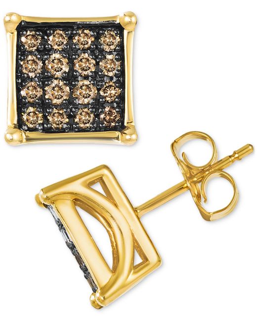 Le Vian Metallic Chocolatier Chocolate Diamond Square Cluster Stud Earrings (1/2 Ct. T.w.