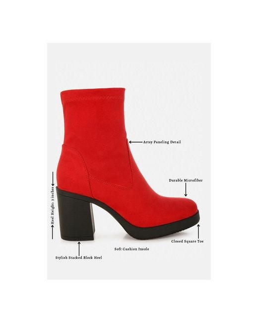 LONDON RAG Red Enito Microfiber Sock Boots