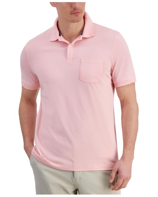 Club Room Pink Solid Jersey Polo for men