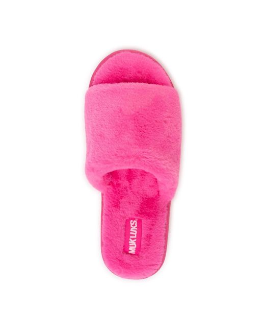 Muk Luks Black Platform Slide Slipper