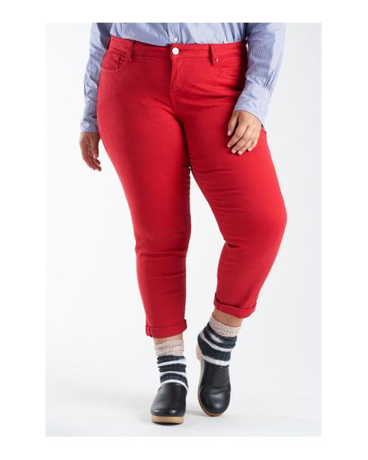 Slink Jeans Red Plus Size Color Boyfriend Pants