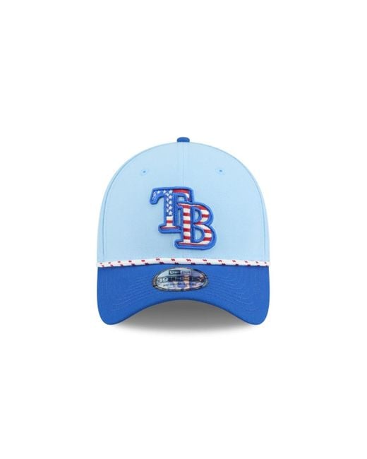 KTZ Light Blue/blue Tampa Bay Rays 2025 Fourth Of July 39thirty Flex Hat for men
