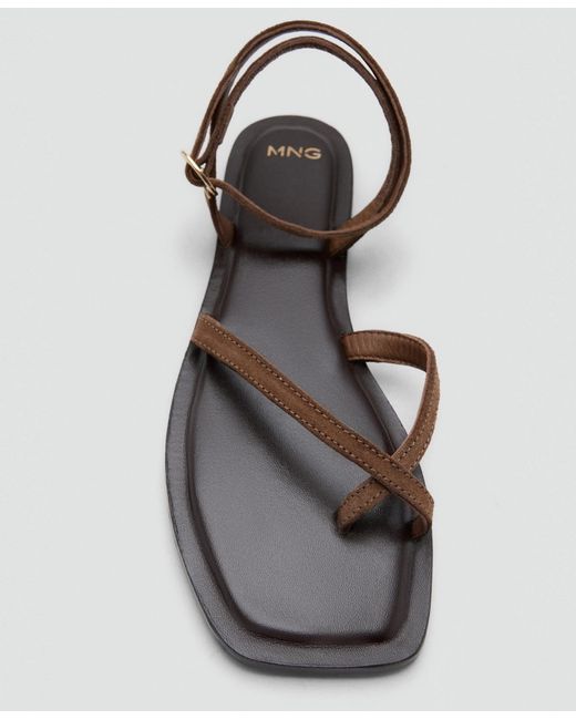 Mango White Crossed Straps Leather Als