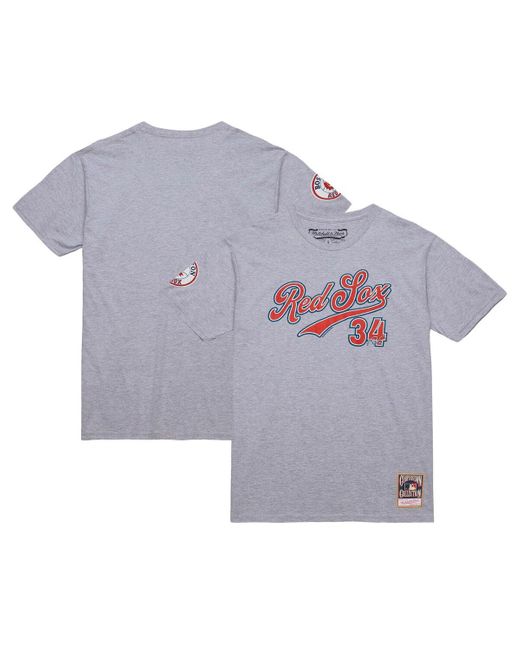 Mitchell & Ness Gray David Ortiz Grey Heather Boston Red Sox Cooperstown Collection Player T-shirt for men