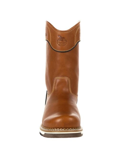Georgia Boot Brown Amp Lt Wedge Pull On Work Boot