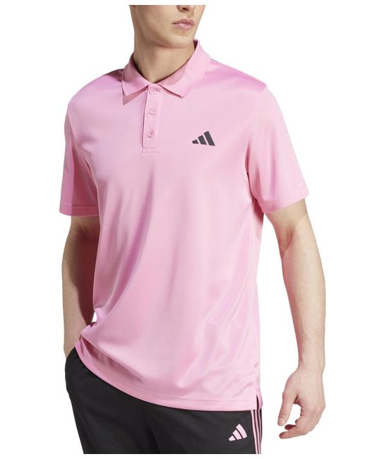 Adidas Pink Essentials Aeroready Training Polo Shirt for men