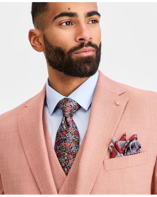 Tayion Collection Pink Classic-fit Suit Separates Jacket for men