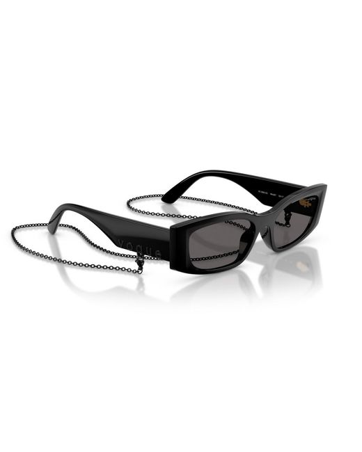 Vogue Eyewear Black Rectangle Sunglasses