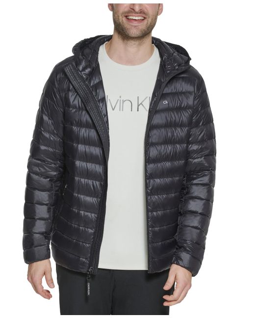 Packable down coat with detachable hood deals