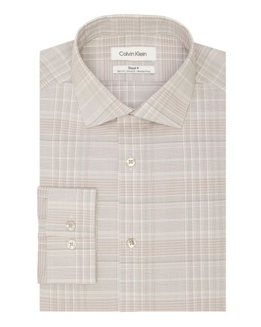 Calvin Klein Steel Plus Slim Fit Stretch Wrinkle Free Dress Shirt for