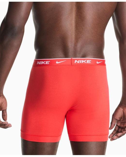 Nike Red 3-pack Dri-fit Essential Cotton Stretch Boxer Briefs for men