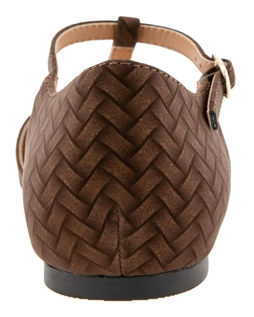 Kensie Brown Gabrielle T-strap Flat