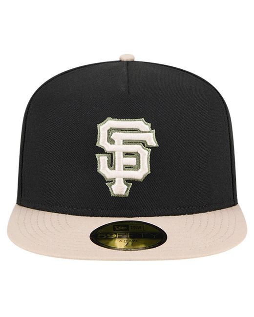 KTZ Black San Francisco Giants Canvas A-frame 59fifty Fitted Hat for men