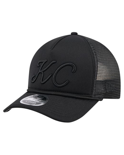KTZ Gray Kansas City Royals City Initial 9forty A-frame M-crown Adjustable Trucker Hat for men