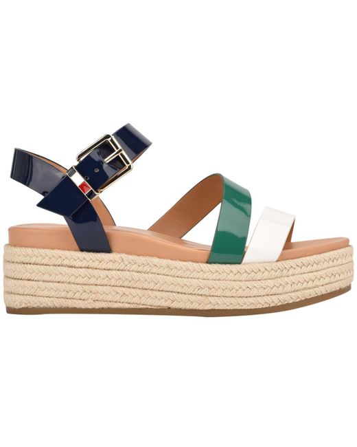 navy flatform sandals