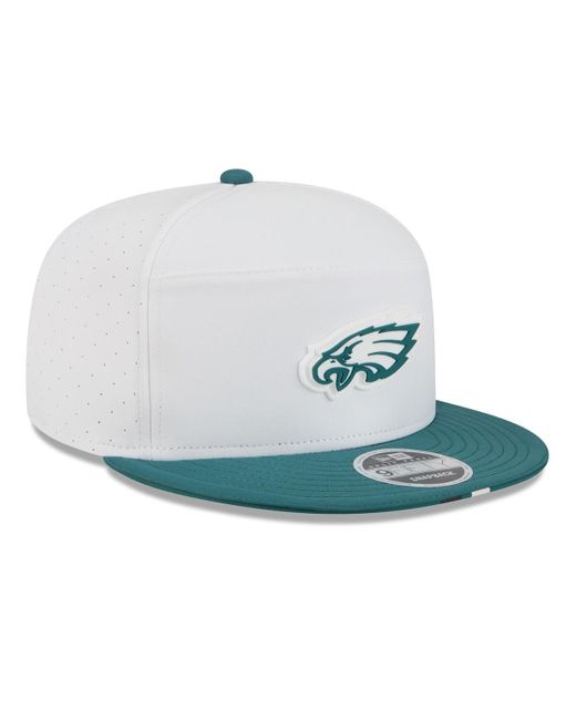 KTZ Blue White/midnight Green Philadelphia Eagles 2025 Nfl Training Camp Split Panel 9fifty Snapback Hat for men