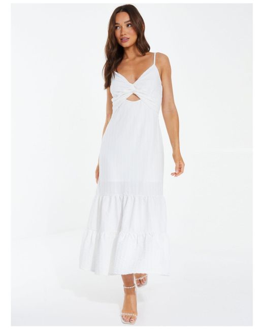 Quiz Crinkle Summer Midi Dress in White Lyst