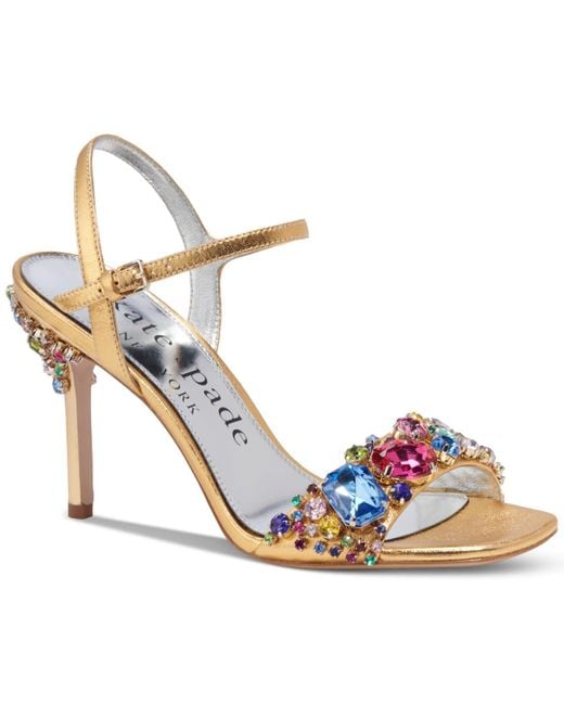 Kate Spade Metallic Treasure Embellished Ankle-strap Dress Sandals