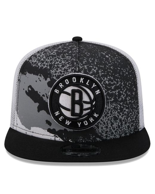 KTZ Black Brooklyn Nets Court Sport Speckle 9fifty Snapback Hat for men