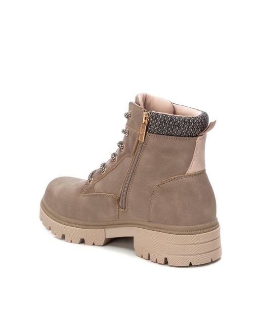 Xti Brown Combat Ankle Booties By