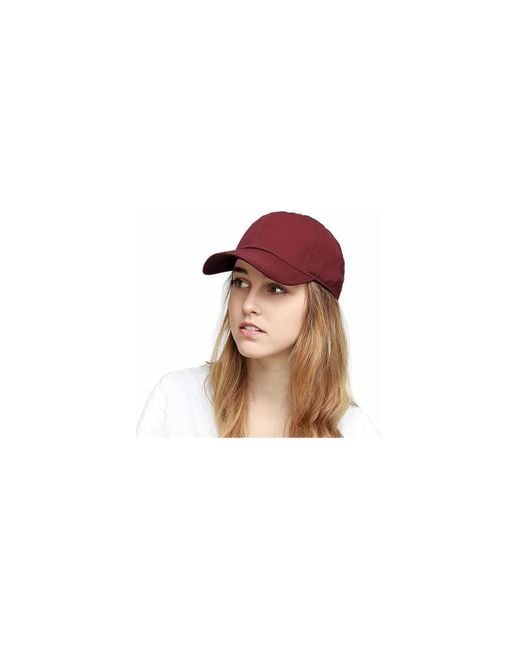 Multijoy Red Baseball Dad Hat Men Blank Washed Low Profile Cotton And Denim Upf 50+ Running Golf Cap Hat