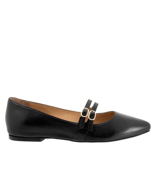Trotters Black Emerald Flat