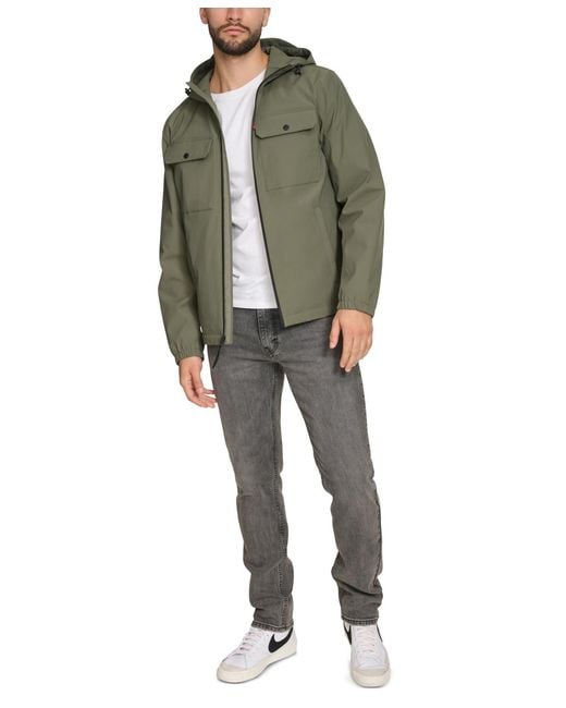 Levi's Green Hooded Rain Jacket for men